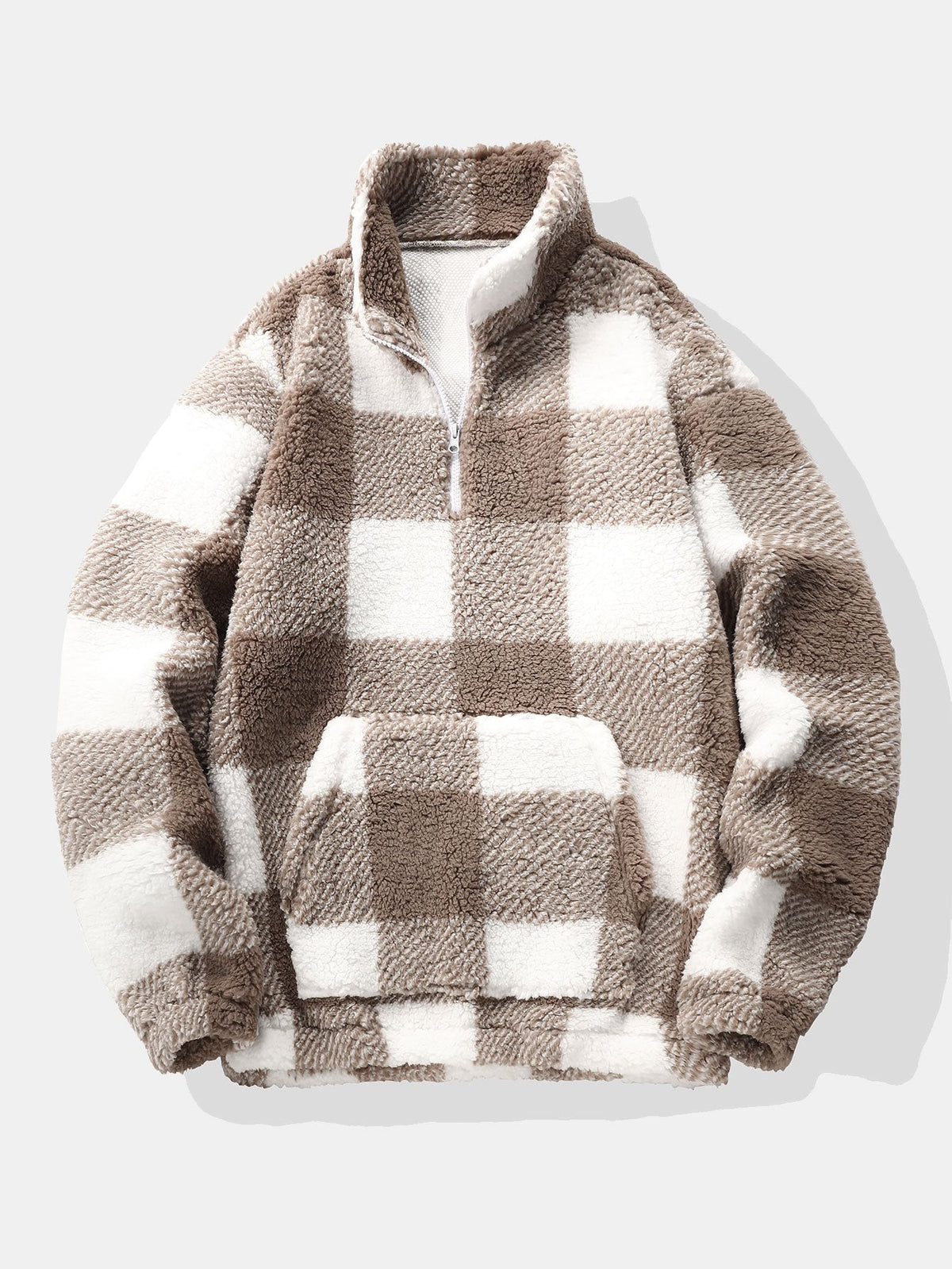 Men’s Teddy Fleece Quarter-Zip Sweatshirt – Relaxed Winter Pullover