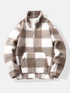 Men’s Teddy Fleece Quarter-Zip Sweatshirt – Relaxed Winter Pullover