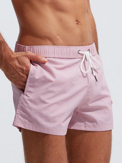 Men’s Short-Length Nylon Swim Shorts – Drawstring Beach and Holiday Essential