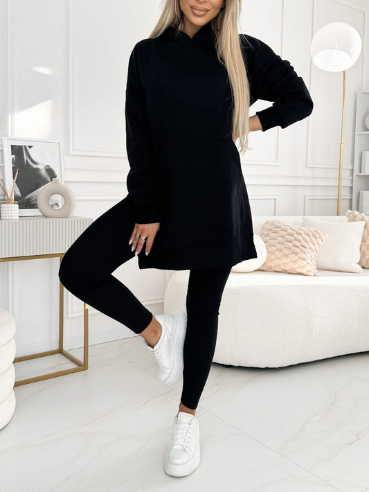 Women’s Longline Hoodie and Leggings Set – Relaxed Two-Piece Outfit for Everyday Comfort
