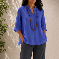 Women’s Lightweight V-Neck Blouse – Relaxed Summer Top for Everyday Wear