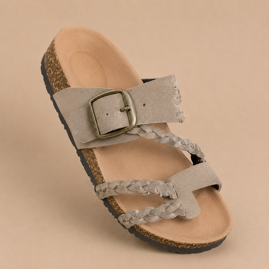 Women’s Adjustable Buckle Comfort Sandals – Orthopaedic-Inspired Summer Slides for Walking and Travel
