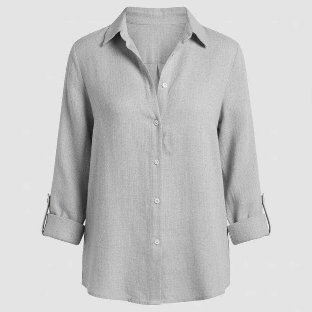Women’s Collared Shirt Blouse – Lightweight Long-Sleeve Style for Everyday and Office Wear