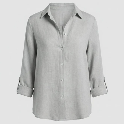 Women’s Collared Shirt Blouse – Lightweight Long-Sleeve Style for Everyday and Office Wear