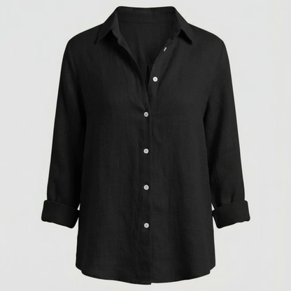 Women’s Collared Shirt Blouse – Lightweight Long-Sleeve Style for Everyday and Office Wear
