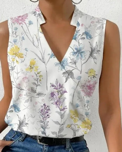 Women’s Wrap Front Blouse – Sleeveless V-Neck Top for Summer and Smart Casual Wear