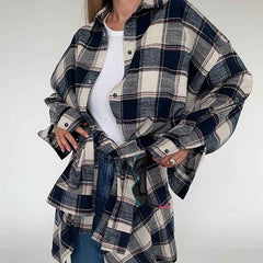 Women’s Cotton Overshirt – Oversized Printed Button-Up for Casual Transitional Dressing