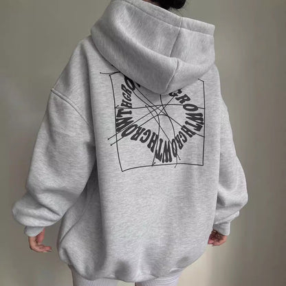 Women’s Oversized Printed Hoodie – Cotton-Blend Streetwear Layer for Travel and Casual Days