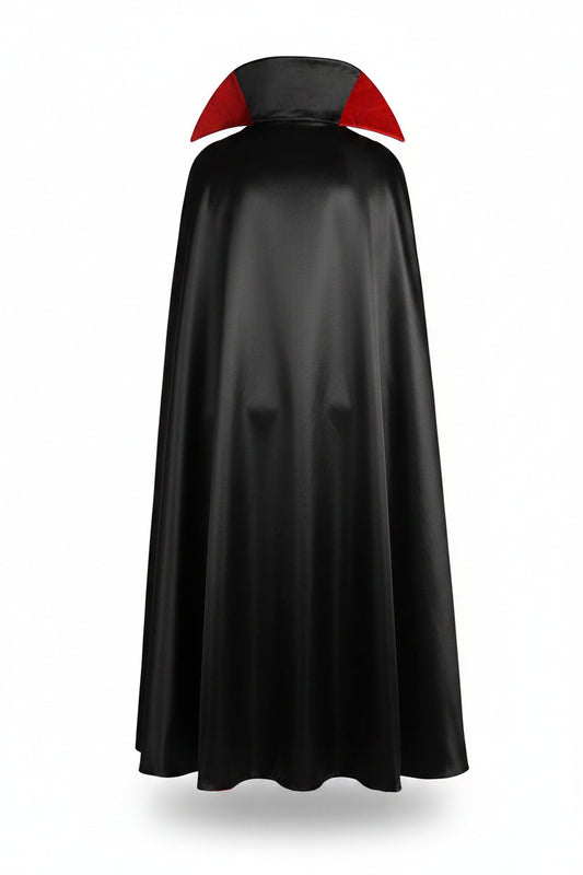 Men's Black and Red Vampire Cape with Stand Collar Halloween Costume