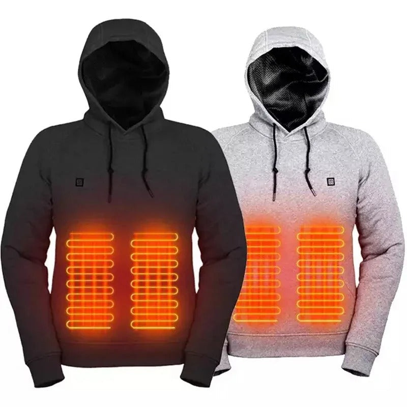 Men’s USB Heated Hoodie – Fleece-Lined Thermal Sweatshirt for Cold-Weather Wear