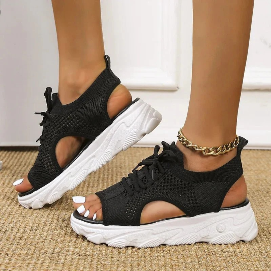 Women’s Lace-Up Sport Sandals – Comfortable Open-Toe Shoes for Summer Walking and Holidays