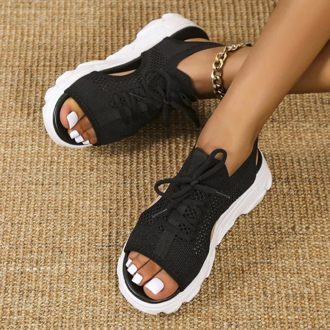 Women’s Lace-Up Sport Sandals – Comfortable Open-Toe Shoes for Summer Walking and Holidays
