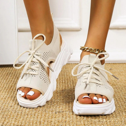 Women’s Lace-Up Sport Sandals – Comfortable Open-Toe Shoes for Summer Walking and Holidays
