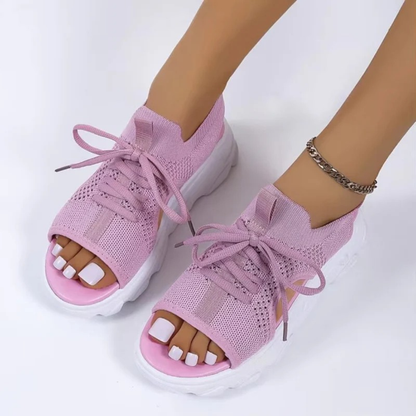 Women’s Lace-Up Sport Sandals – Comfortable Open-Toe Shoes for Summer Walking and Holidays