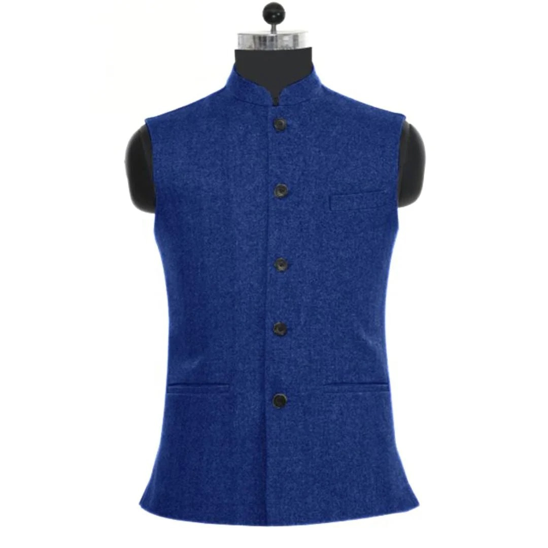 Men’s Slim Fit Stand Collar Waistcoat – Tailored Heritage Layer for Festivals and Events