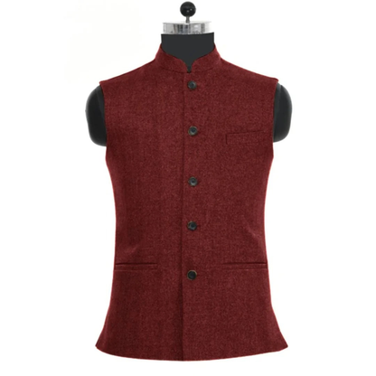 Men’s Slim Fit Stand Collar Waistcoat – Tailored Heritage Layer for Festivals and Events