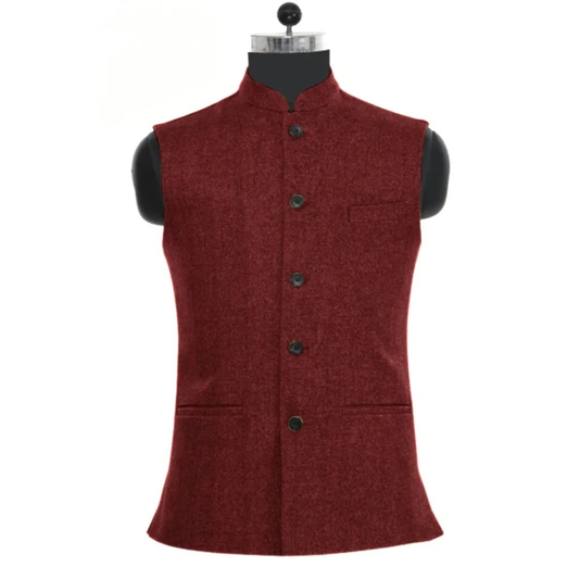 Men’s Slim Fit Stand Collar Waistcoat – Tailored Heritage Layer for Festivals and Events
