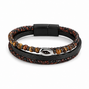 Brown tiger eye natural stone bracelet on white