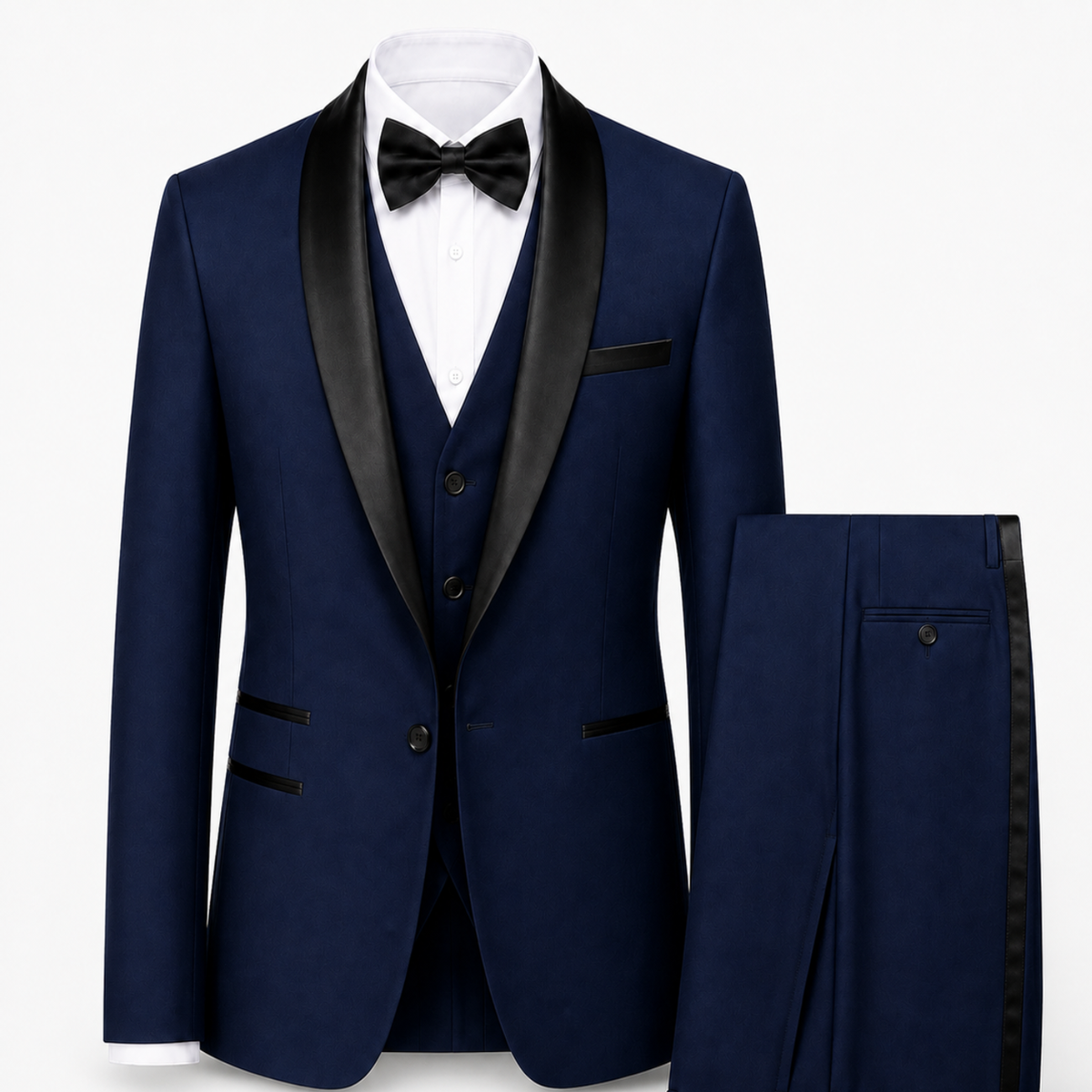 Men’s Slim Fit Three-Piece Tuxedo – Shawl Collar Evening Suit for Weddings and Formal Events