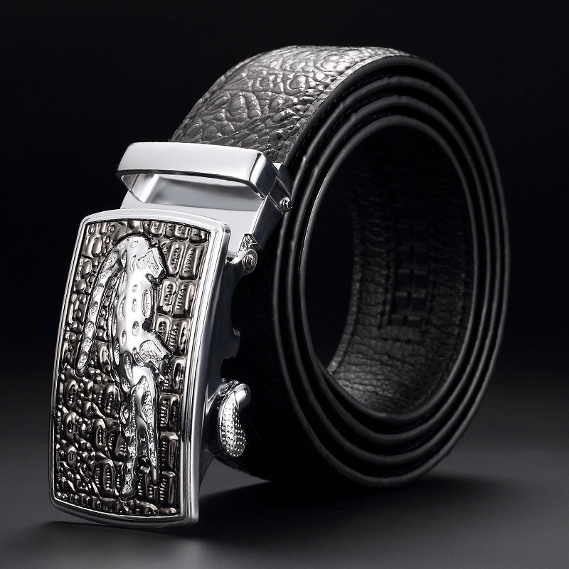 Men’s Embossed Buckle Belt – Textured Strap Accessory for Smart Casual Wear