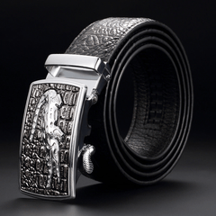 Men’s Embossed Buckle Belt – Textured Strap Accessory for Smart Casual Wear