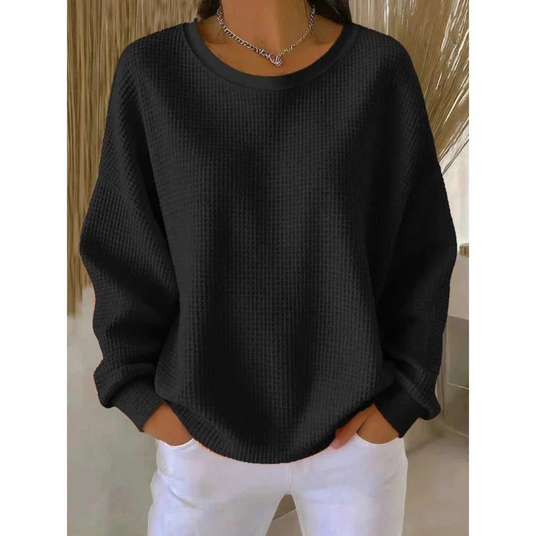 Women’s Oversized Textured Sweater – Relaxed Long-Sleeve Style for Everyday Wear