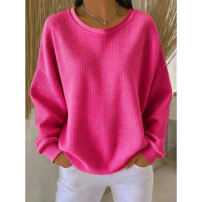 Women’s Oversized Textured Sweater – Relaxed Long-Sleeve Style for Everyday Wear