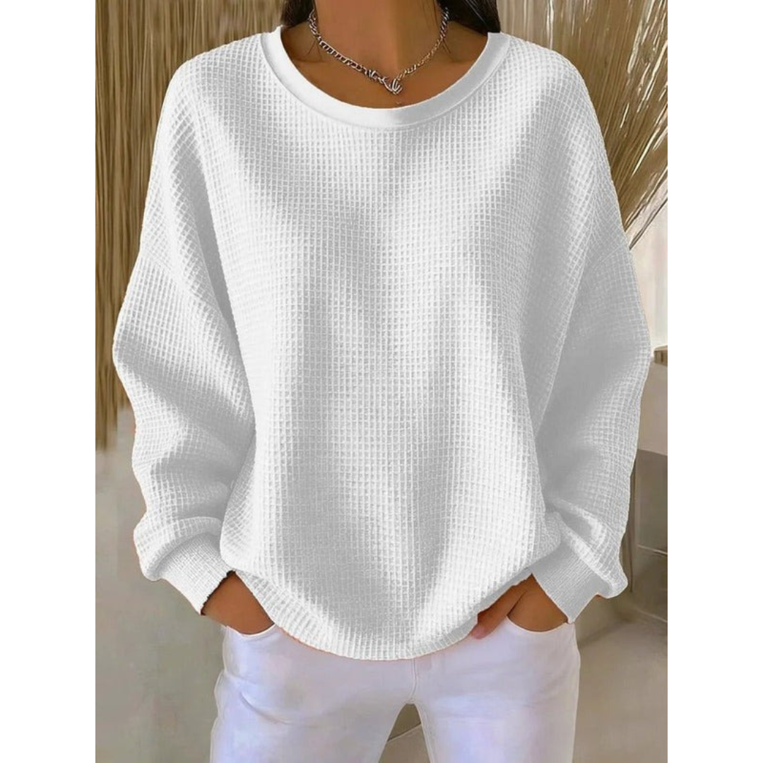 Women’s Oversized Textured Sweater – Relaxed Long-Sleeve Style for Everyday Wear