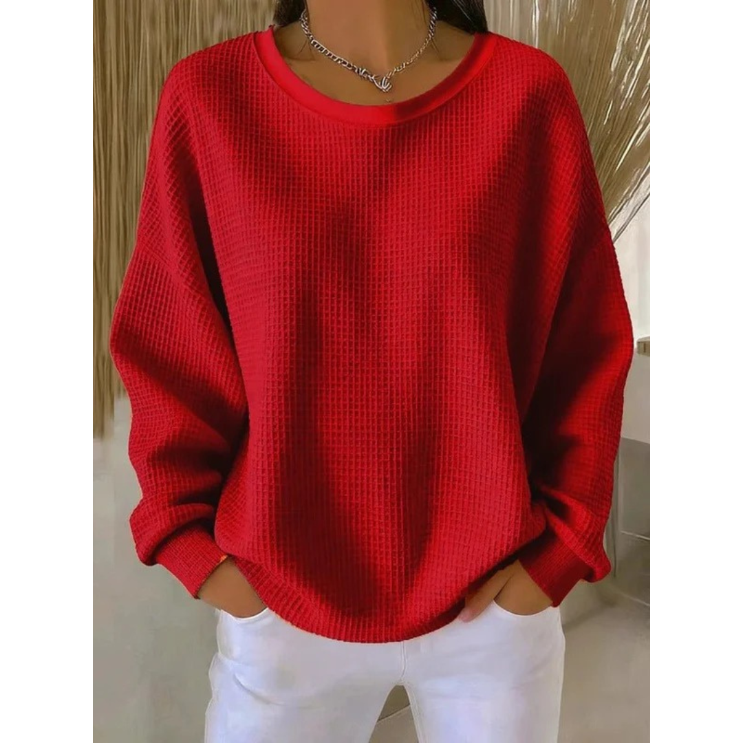 Women’s Oversized Textured Sweater – Relaxed Long-Sleeve Style for Everyday Wear