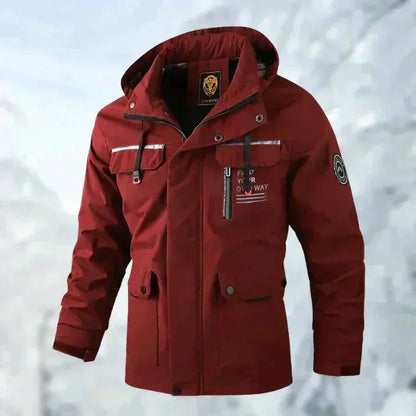 Men’s Waterproof Hooded Winter Parka – Insulated Multi-Pocket Utility Layer for Cold-Weather Wear