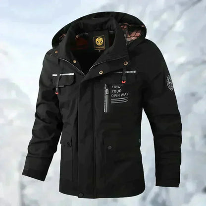 Men’s Waterproof Hooded Winter Parka – Insulated Multi-Pocket Utility Layer for Cold-Weather Wear