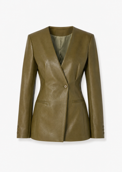 Women’s Collarless Wrap Blazer – Sculpted V-Neck Tailoring for Office and Evening Wear