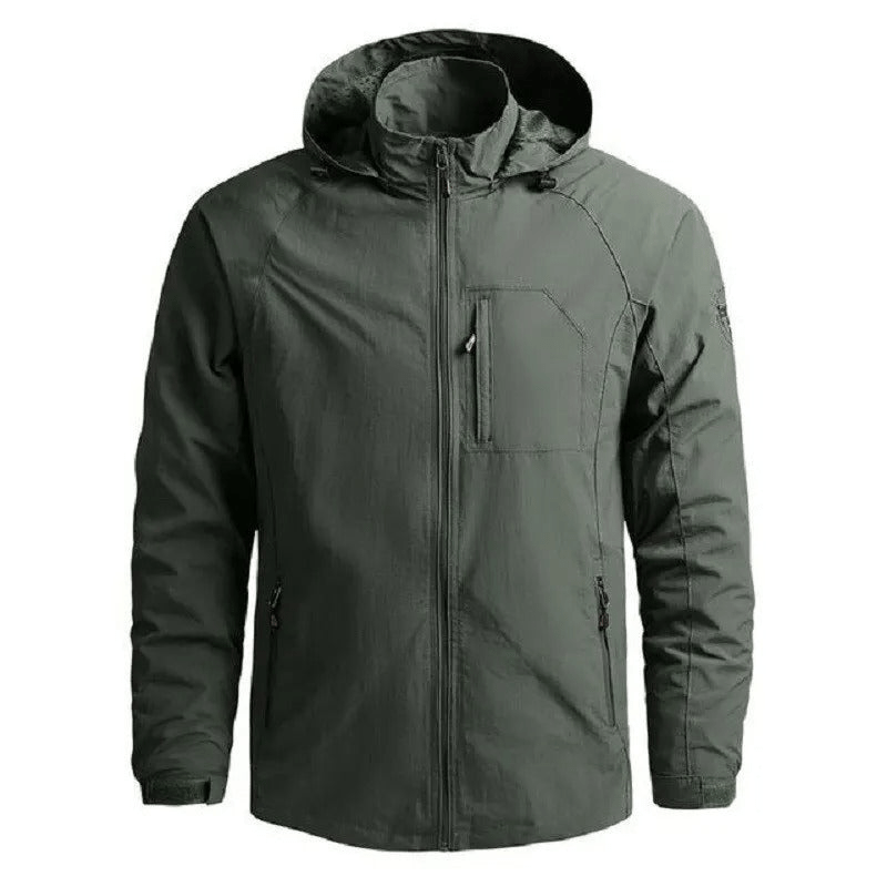 Men’s Water-Resistant Hooded Utility Jacket – Breathable Lightweight Layer for Summer Wear