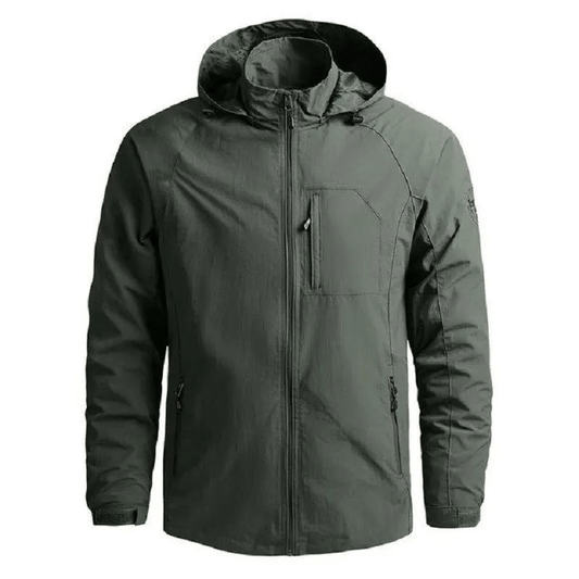 Men’s Water-Resistant Hooded Utility Jacket – Breathable Lightweight Layer for Summer Wear