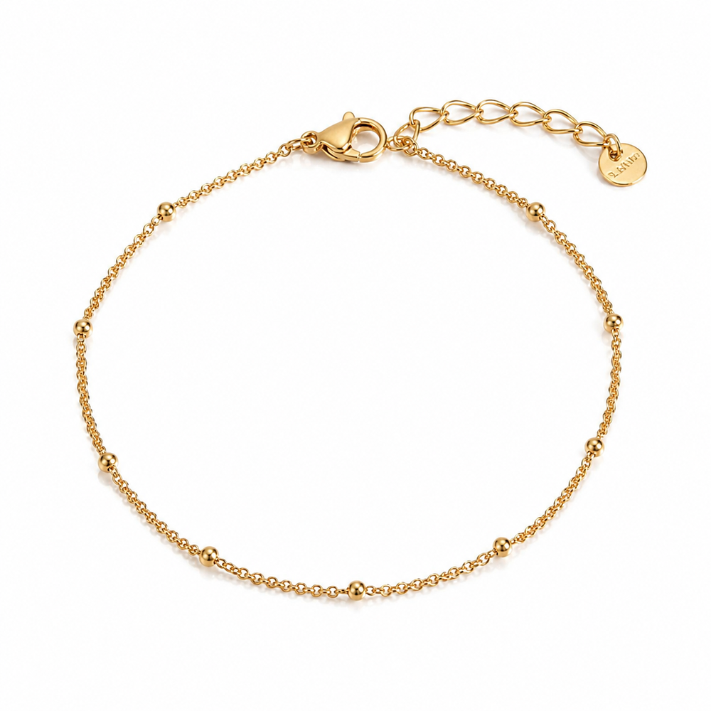 Five-Style Titanium Steel Bracelet – Clip-Bead on white