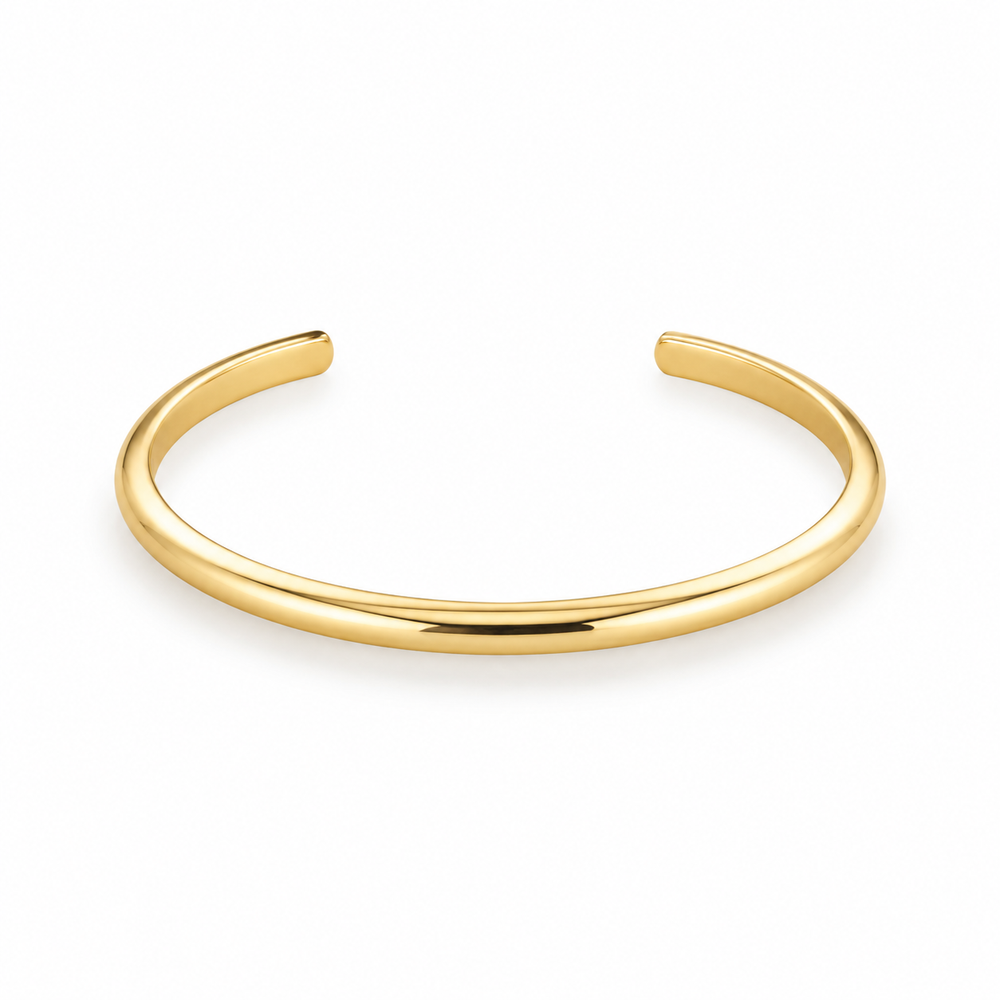 Retro Buckle Stainless Steel Bracelet – Gold 4mm on white