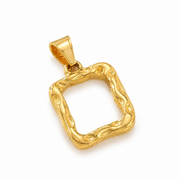 Geometric Hollow Stainless Steel Pendant – Design 148 on white