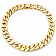 Wide Gold-Tone Titanium Steel Necklace – 23mm on white