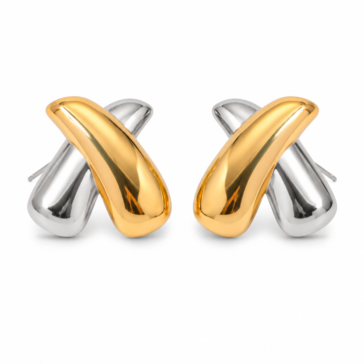 Contrast Stainless Steel Earrings – Style 4 on white