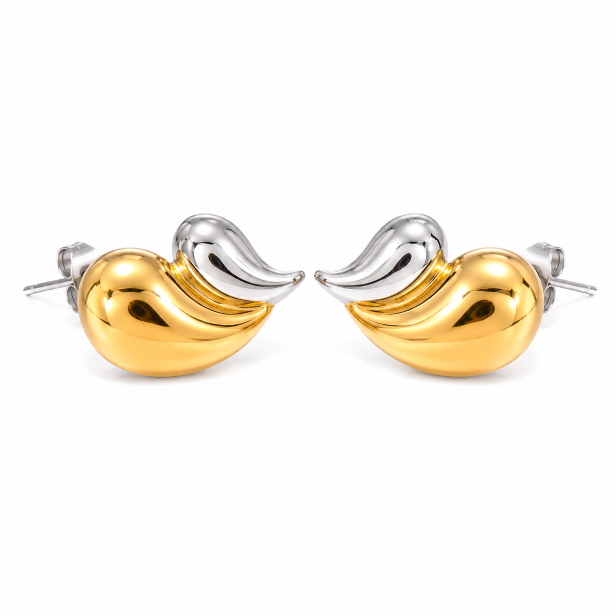 Contrast Stainless Steel Earrings – Style 5 on white
