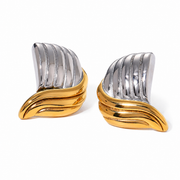 Contrast Stainless Steel Earrings – Style 6 on white