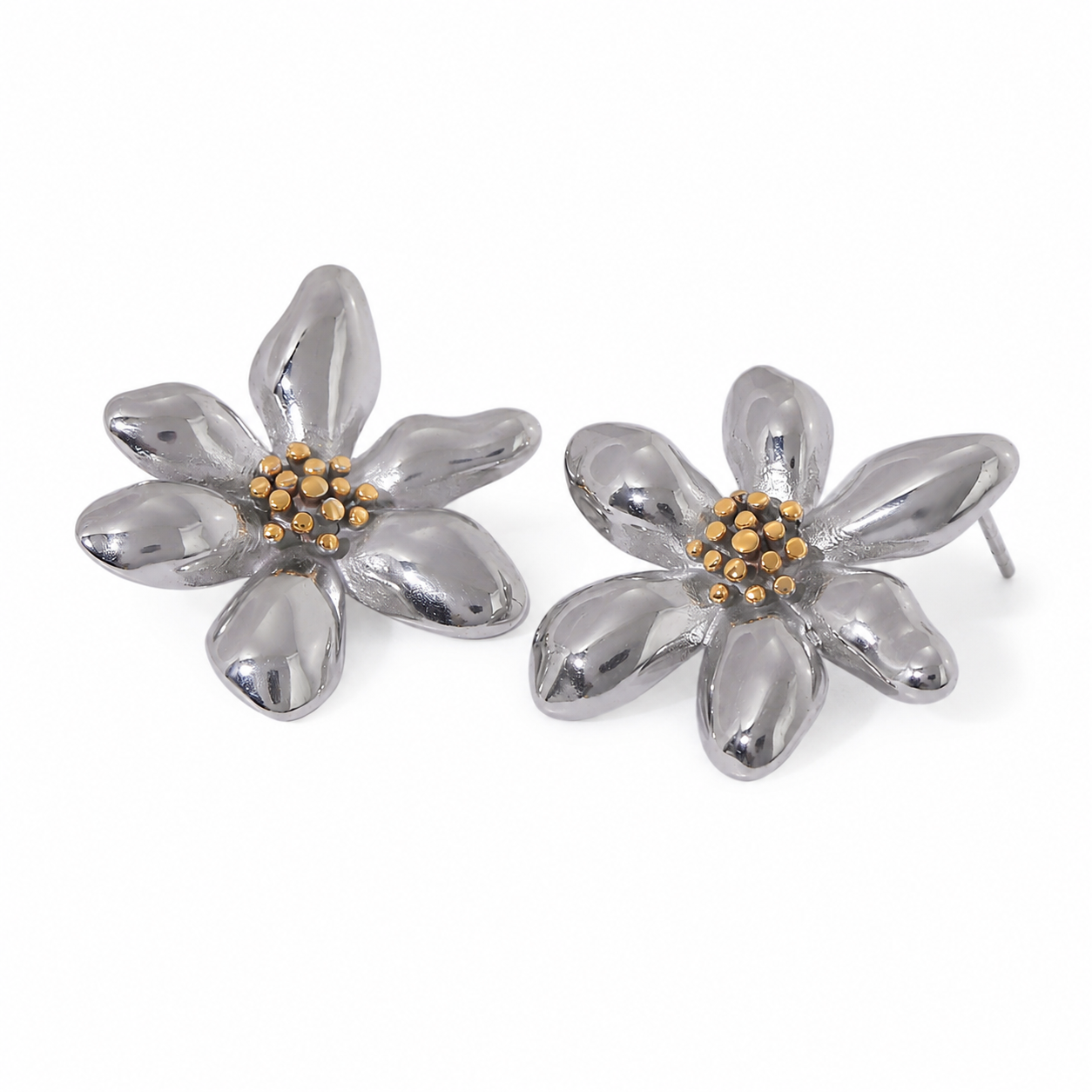 Contrast Stainless Steel Earrings – Style 7 on white