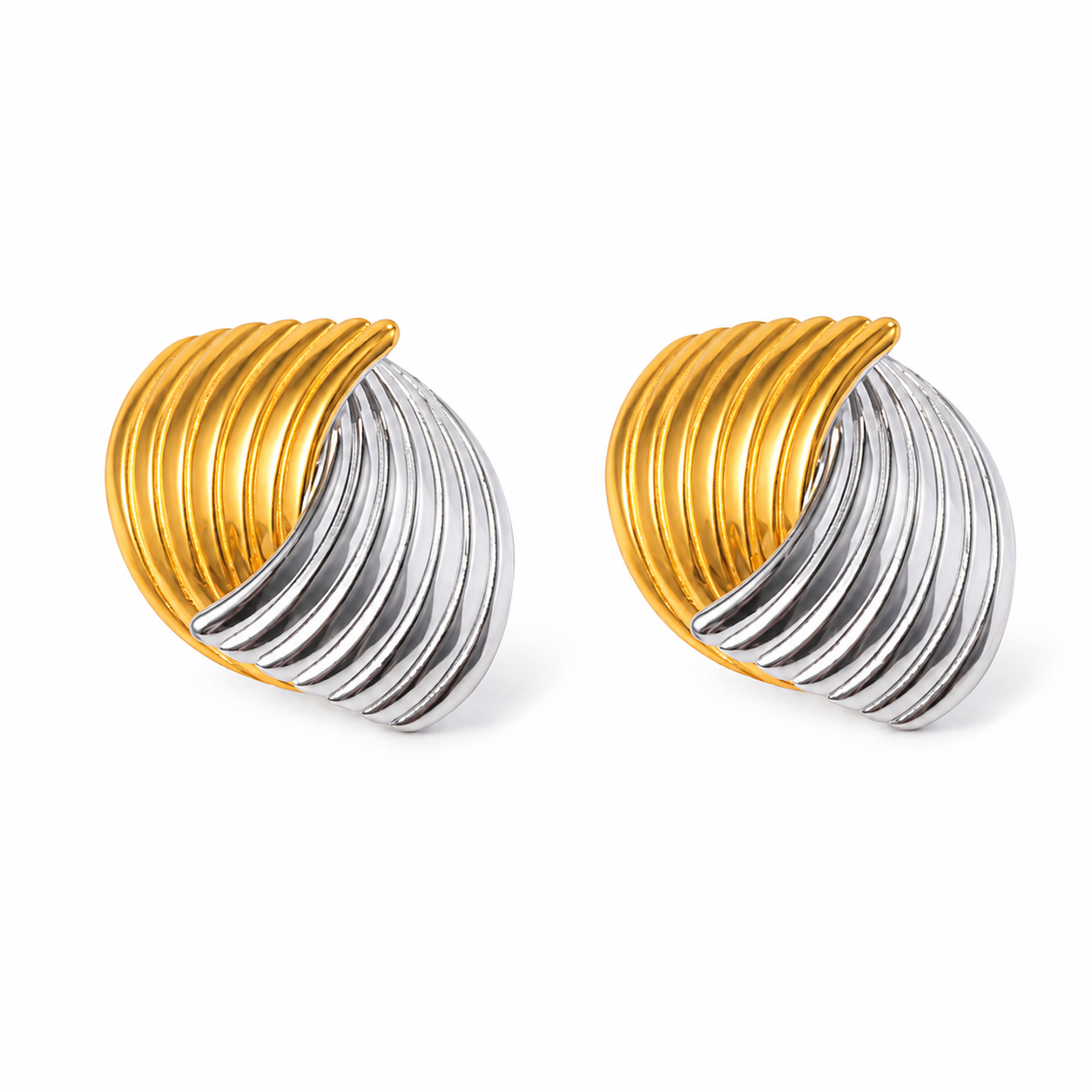 Contrast Stainless Steel Earrings – Style 8 on white