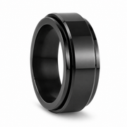 Rotating Stainless Steel Ring – Black on white