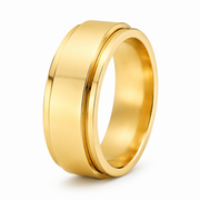 Rotating Stainless Steel Ring – Gold on white