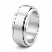 Rotating Stainless Steel Ring – Steel on white