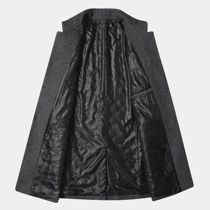 Men’s Tweed Formal Coat – Refined Mid-Length Layer for Business and City Wear