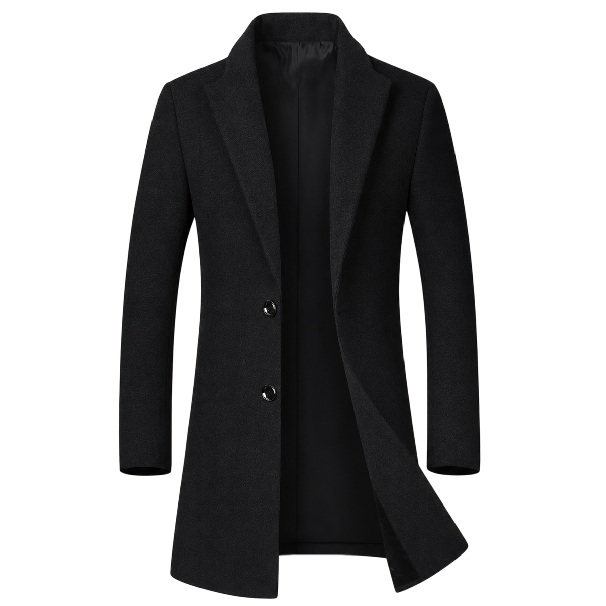 Men’s Mid-Length Tweed Overcoat – Straight-Cut Tailored Layer for Smart Everyday Wear