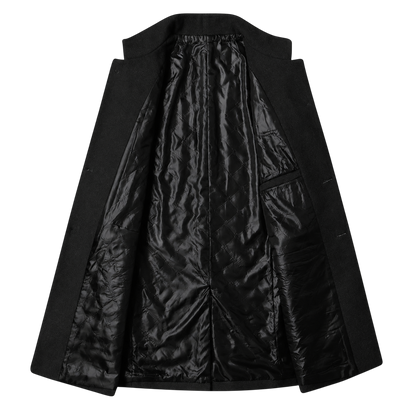Men’s Mid-Length Tweed Overcoat – Straight-Cut Tailored Layer for Smart Everyday Wear