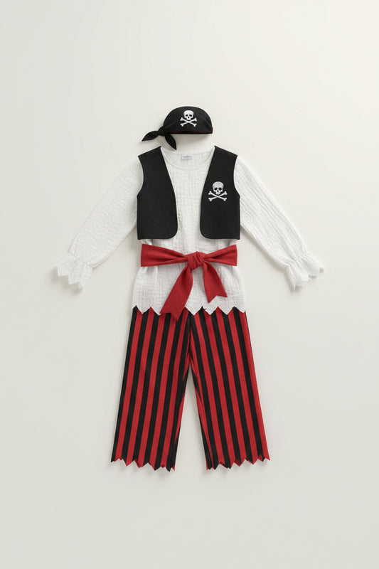 Children's Pirate Shirt Vest Trousers and Headband Halloween Costume